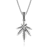 Collier en feuille de chanvre en argent